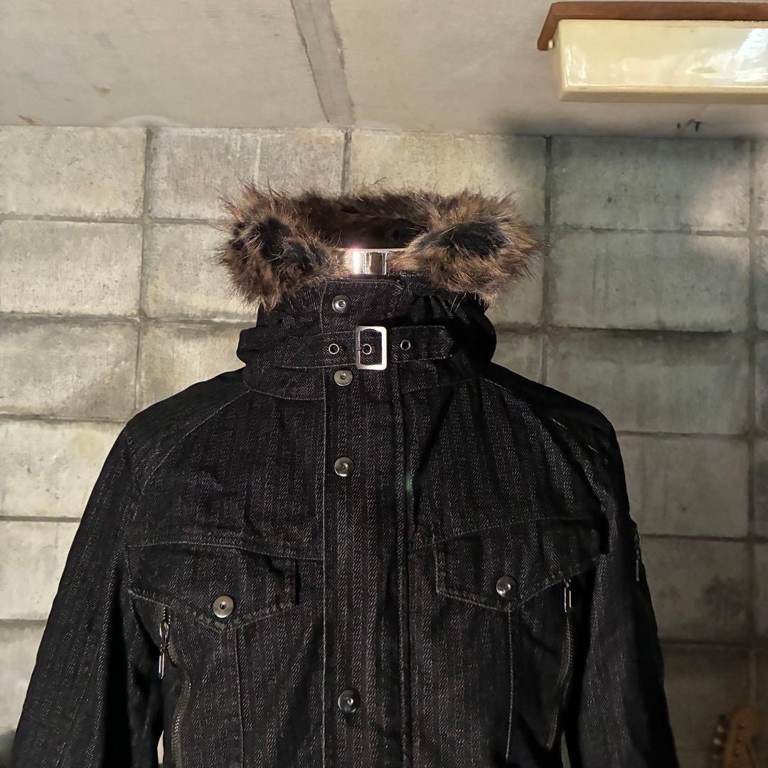 ダークコア　グランジ　ファー付き　モッズコート　平成　お兄系　ギミック　中綿