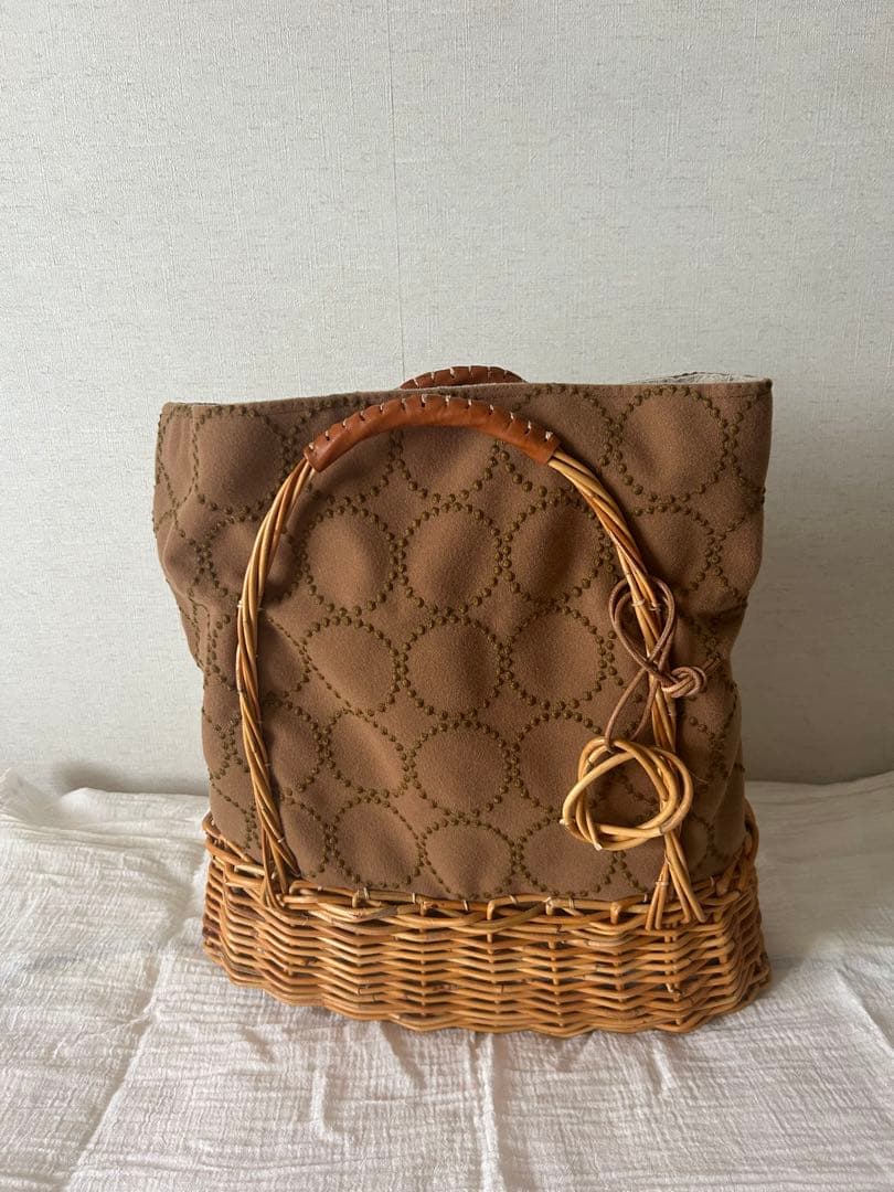 ハンドメイド ミナペルホネンタンバリン カゴバッグ