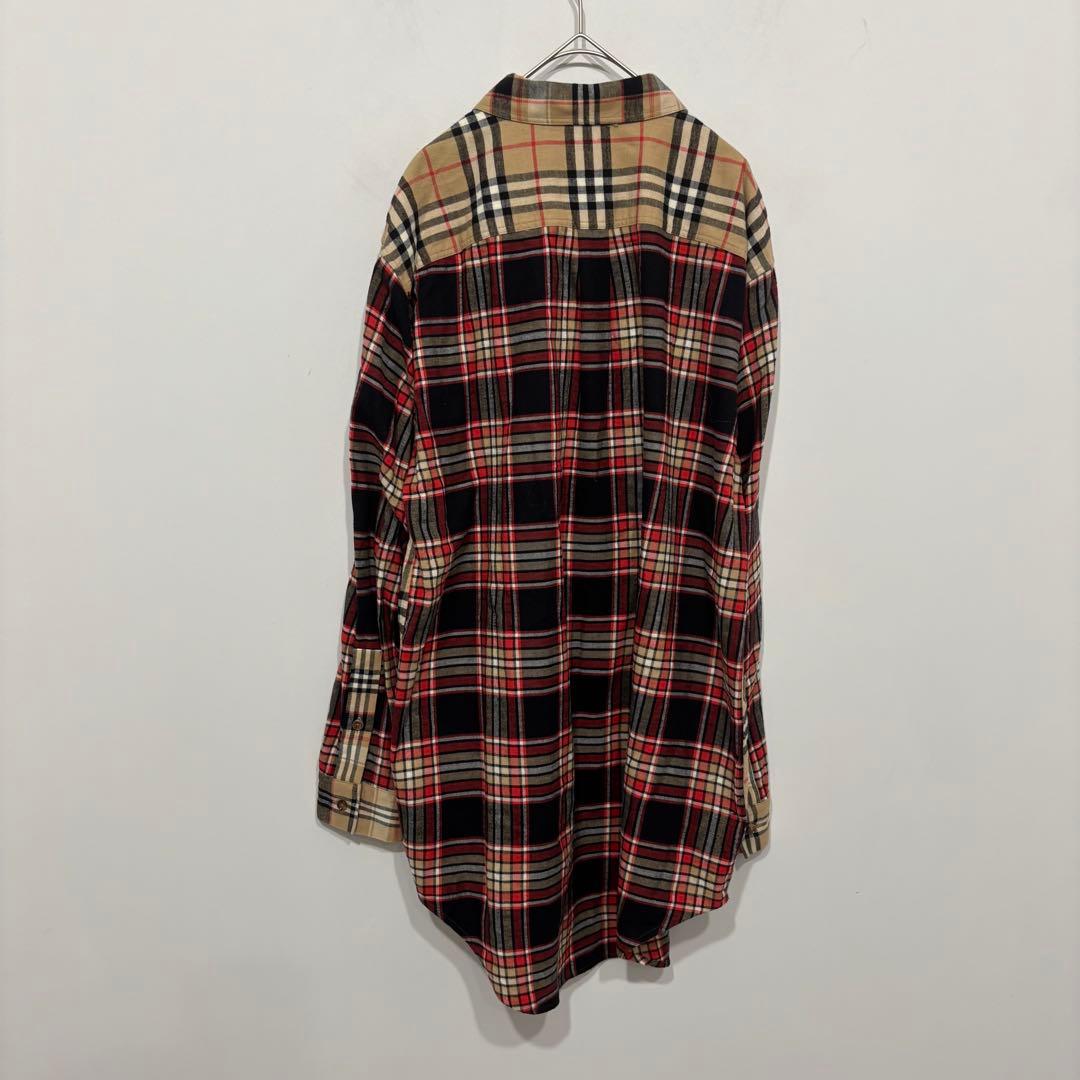 美品　バーバリー　ノバチェック　切替　パッチワーク　シャツ　クレイジー　マルチ