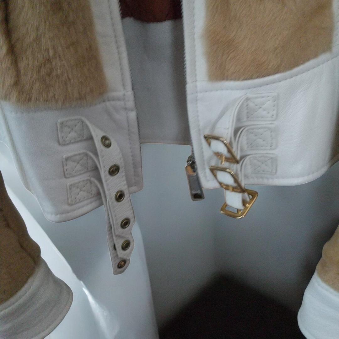 【美品】D&G ドルチェ＆ガッバーナ レザージャケット　ライダース ホワイト