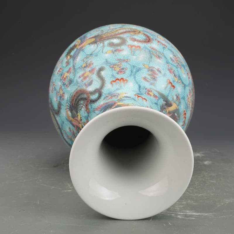 清雍正琺瑯彩鳳紋帯夜光賞瓶 景徳鎮 陶磁器 装飾品 現代工芸品 美術品 置物