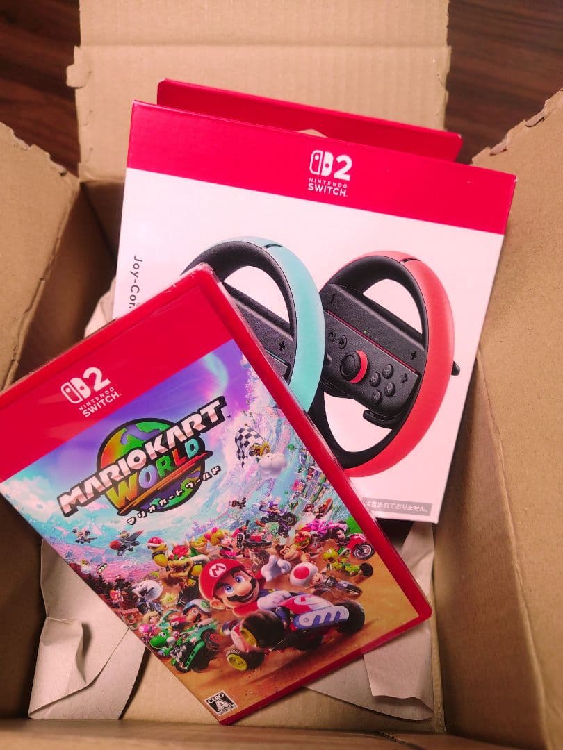 マリオカートワールド　ソフト+ ハンドル型コントローラー×2個セット