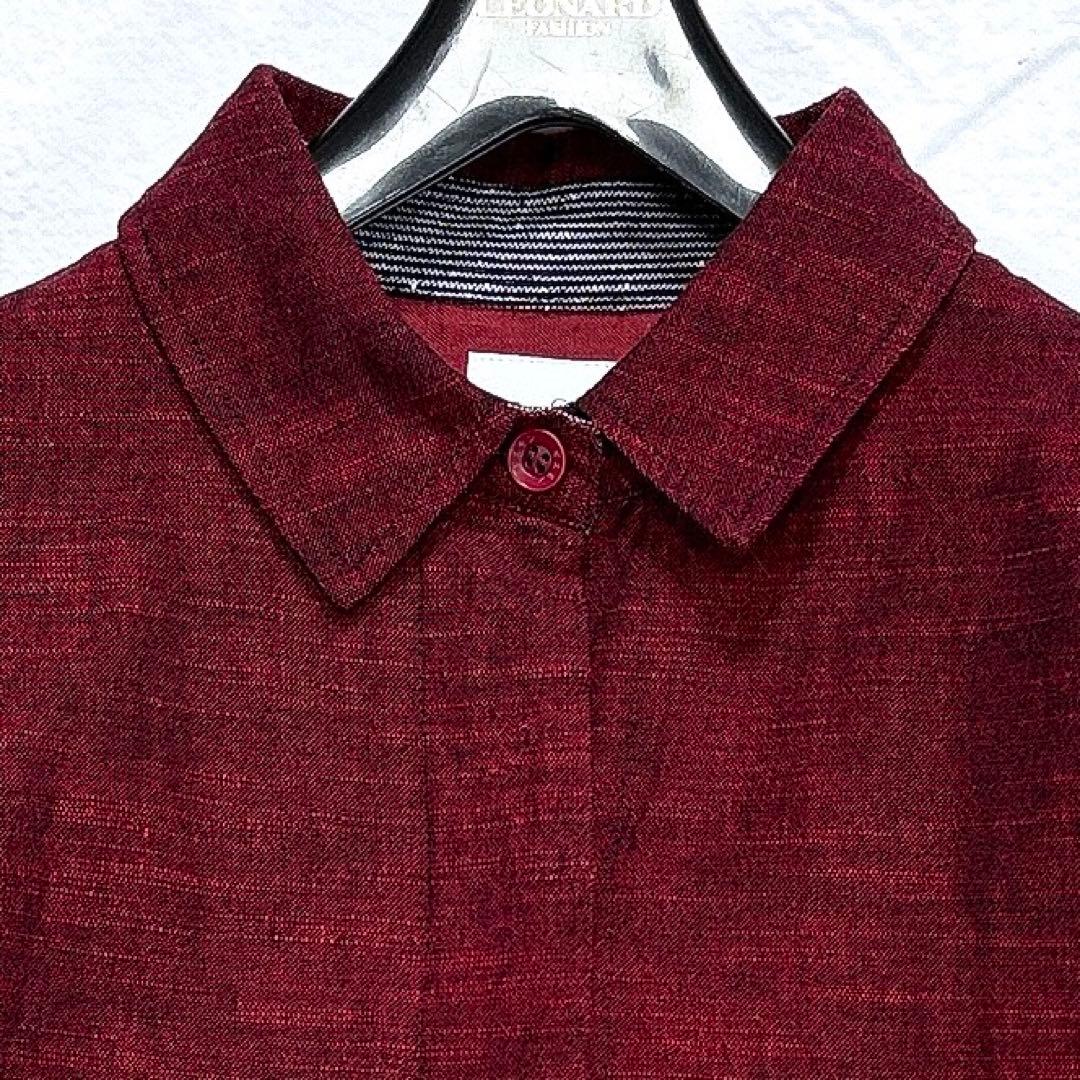 美品✨ギエモン　久留米絣　シャツ　チュニック　ワンピース　ロゴボタン　比翼　近年