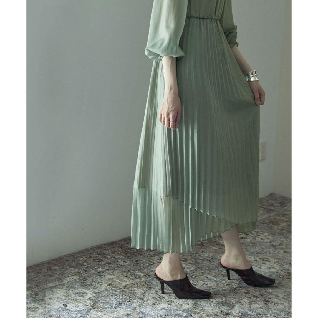 etoll.　エトル　ドレス　ワンピース　レースビスチェ×ボトルネックプリーツ