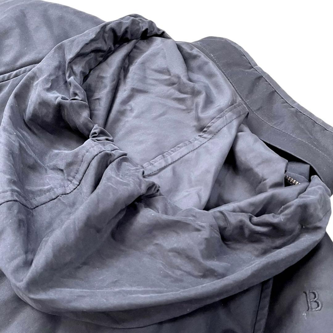 希少✨バーバリー　モッズコート　Bロゴ　B金具　ノバチェック　フード収納可能　黒