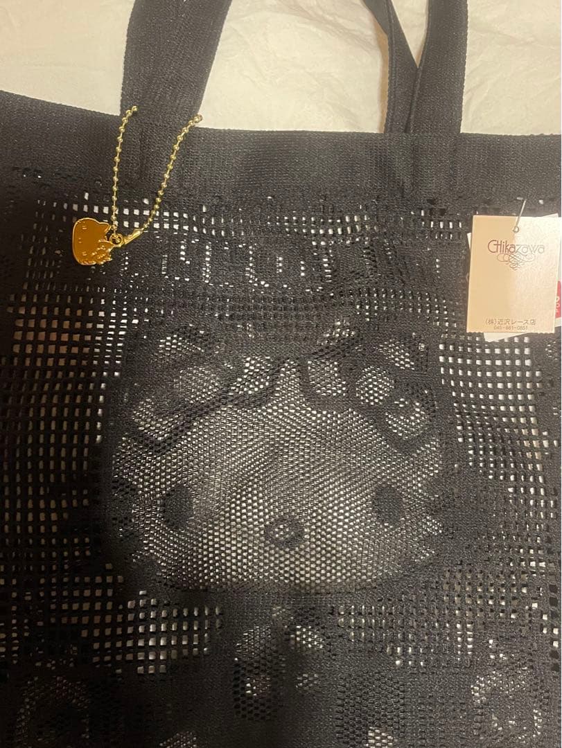 近沢　エコバッグ　キティちゃんCHIKAZAWA 黒と黄ikechan