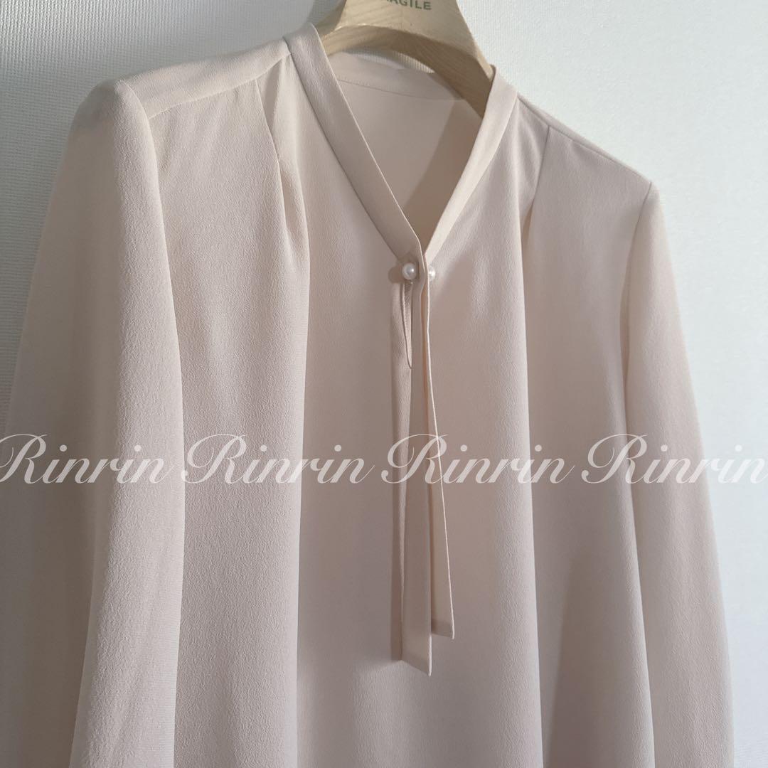 【美品】ANAYI ジョーゼットボウタイブラウス 38