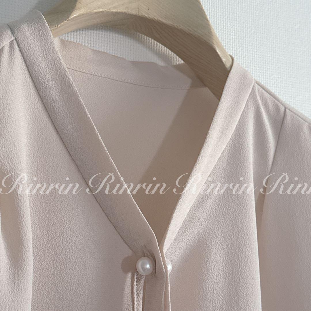 【美品】ANAYI ジョーゼットボウタイブラウス 38