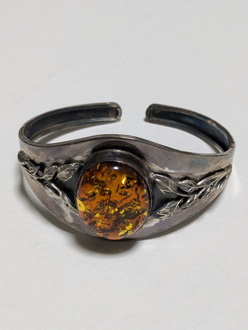 天然琥珀 バングル SV925 ヴィンテージ