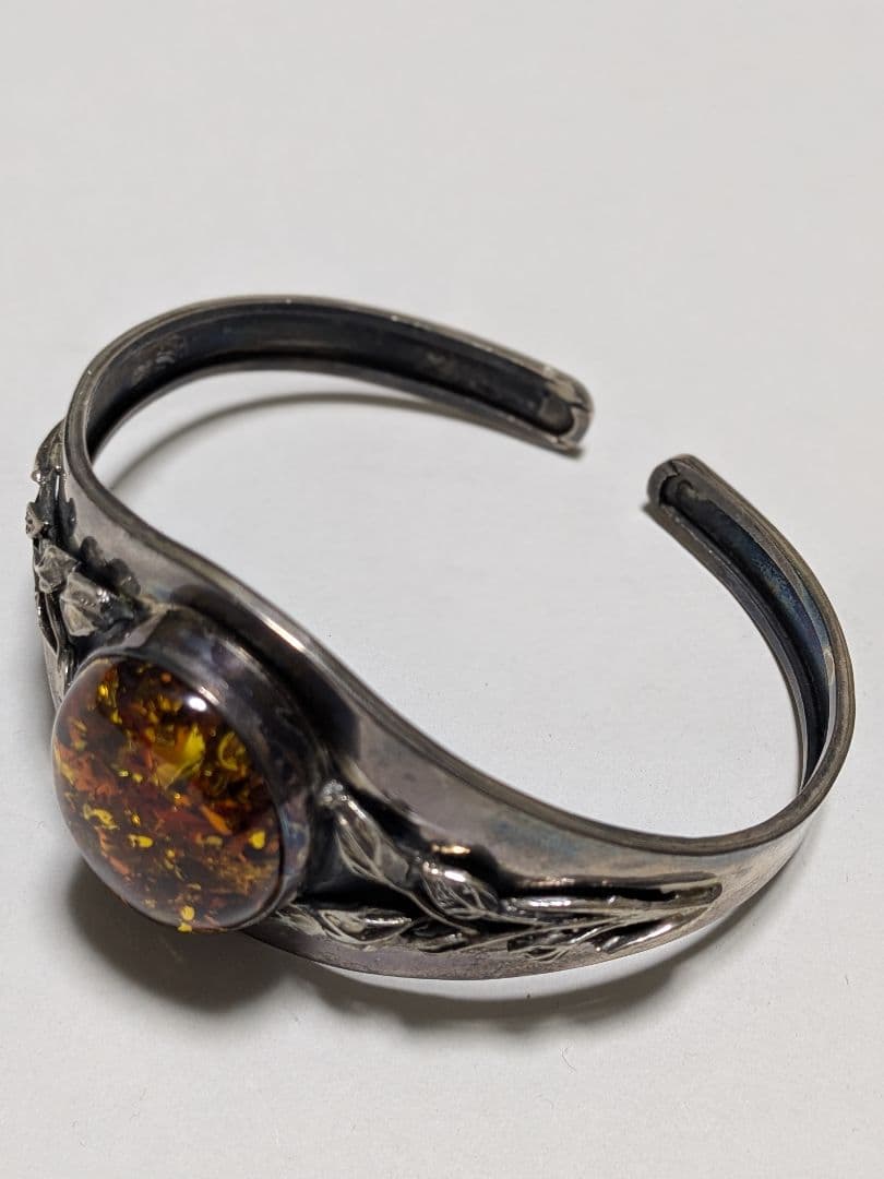 天然琥珀 バングル SV925 ヴィンテージ