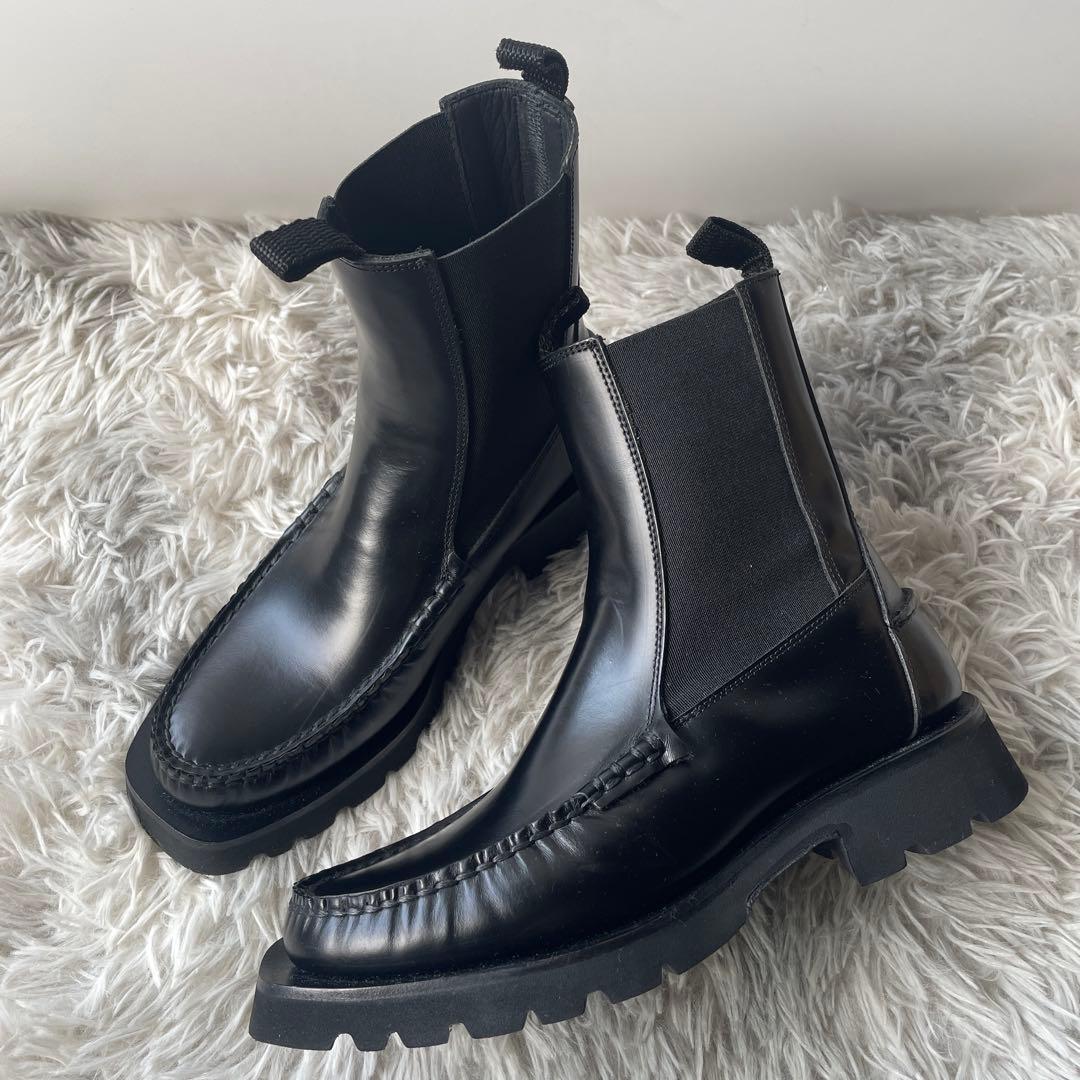 【ほぼ未使用】へリュー サイドゴアブーツ 36 ブラック