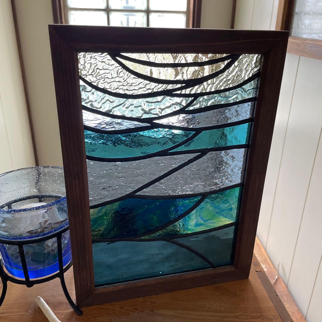 ステンドグラス　パネル　モザイクアート　深海