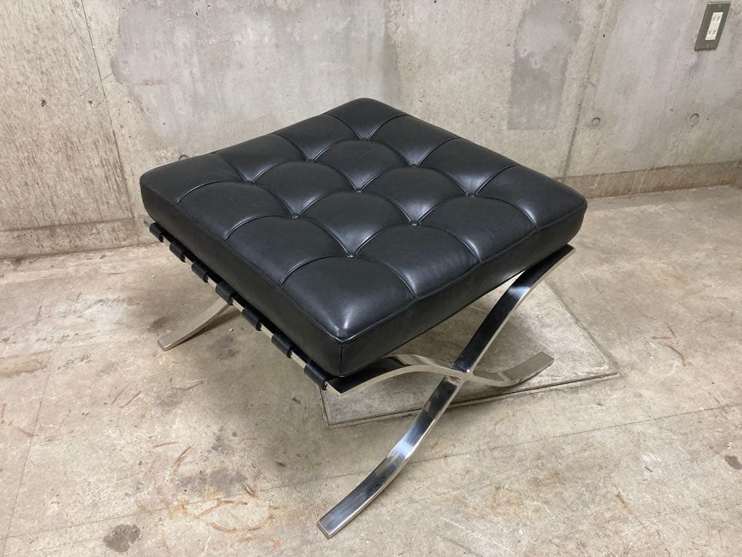 定価80万？Knoll バルセロナ スツール チェア オットマン 黒