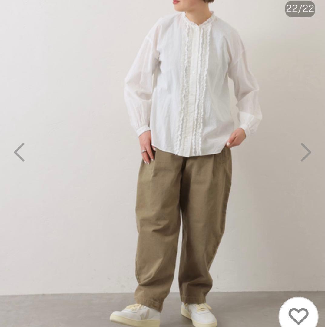 ワッシャーフリルブラウス　白　即完売　予約購入　ジャーナルスタンダードラックス