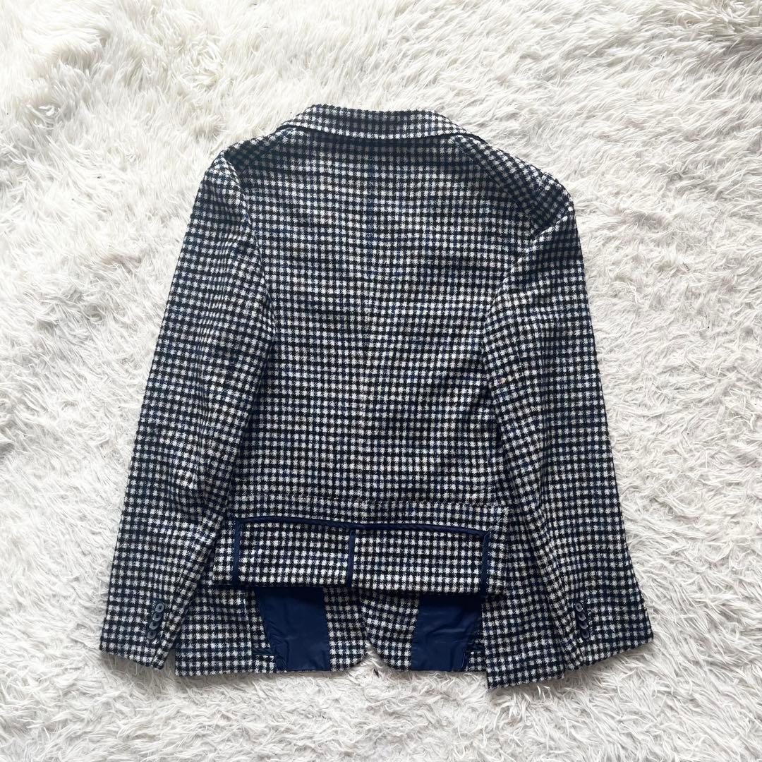 <美品>TAGLIATORE 新ロゴ チェック ツイード ジャケット サイズ48