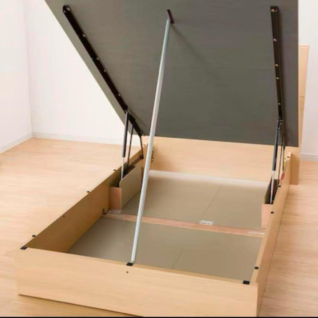 ベッド　フレーム　跳ね上げ　シングル　収納