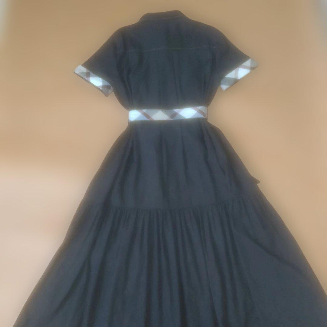 美品★ブルーレーベルクレストブリッジ★黒ロングワンピース★38