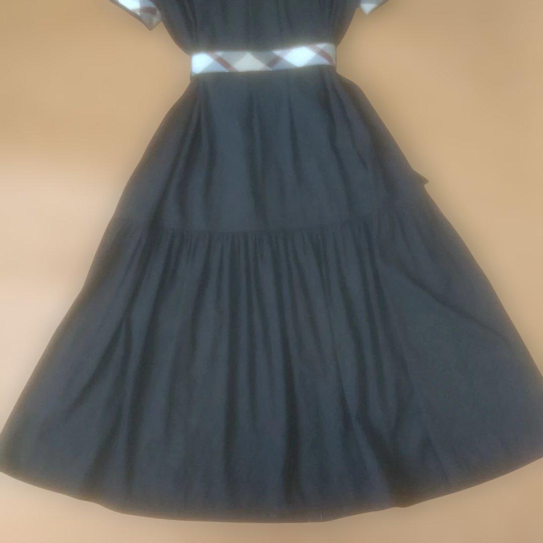 美品★ブルーレーベルクレストブリッジ★黒ロングワンピース★38