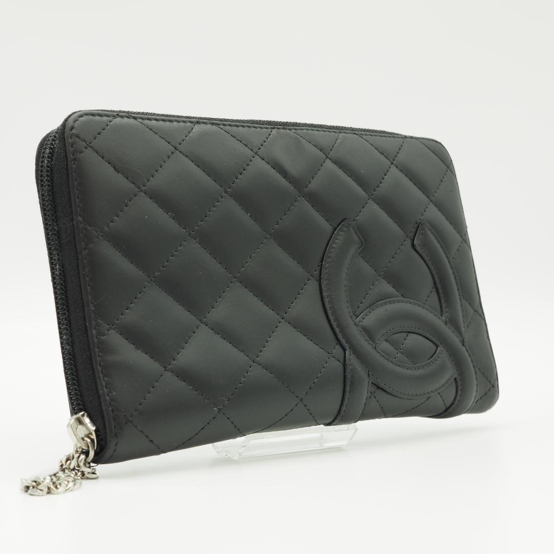 【美品】CHANEL カンボンライン ラウンドファスナー オーガナイザー