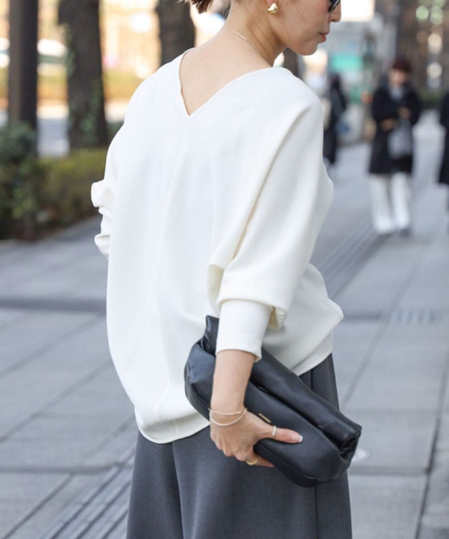 25SS ドゥーズィエムクラス　トリアセジョーゼット Vネック プルオーバー