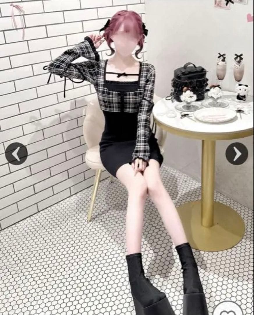 ハニーミュウ チェックリボンドッキングワンピース