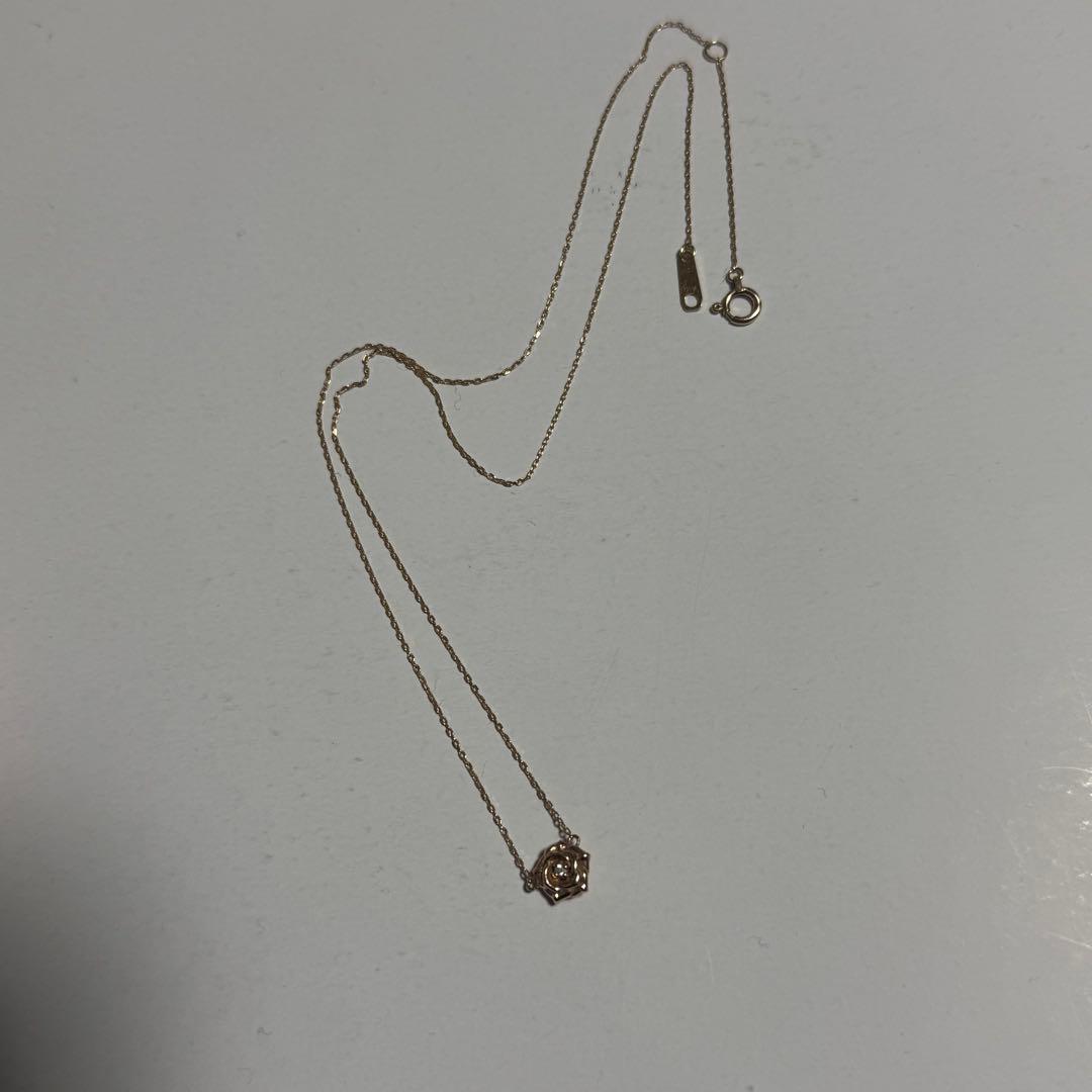 チ*コ様 AVALANCHE 10Kローズゴールド バラネックレス 40cm