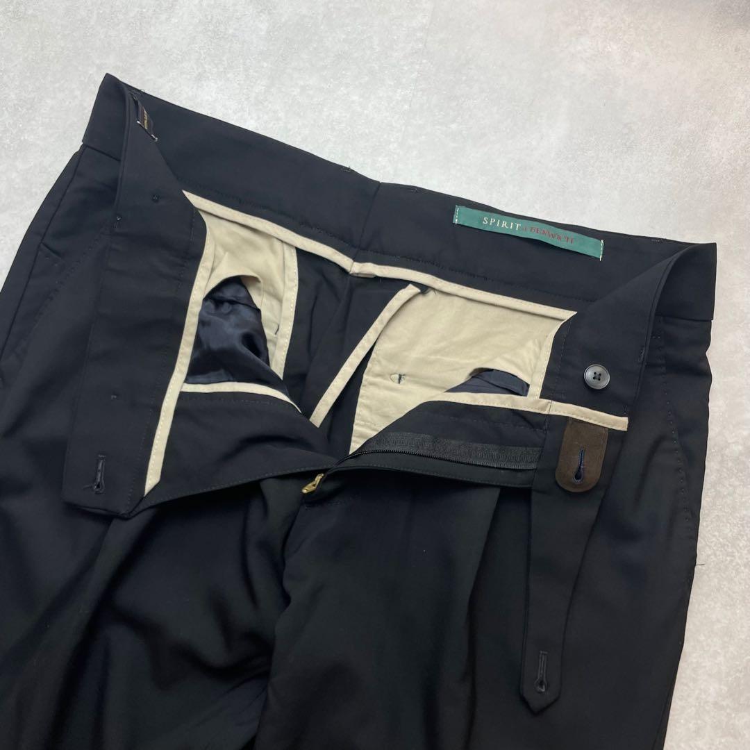 ベルウィッチ カノニコ生地 スラックス 1タックプリーツ スラックス ウール48