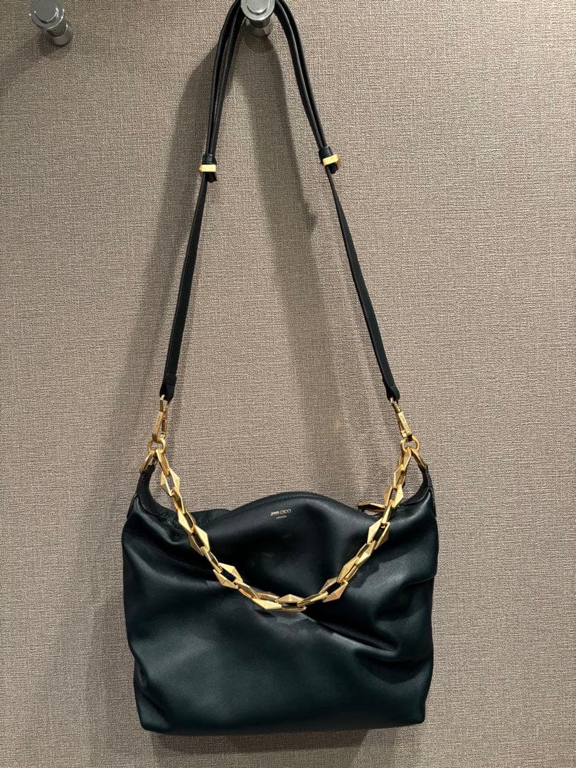 【美品！】ジミーチュウ　ダイヤモンド　ソフトホーボーバッグ