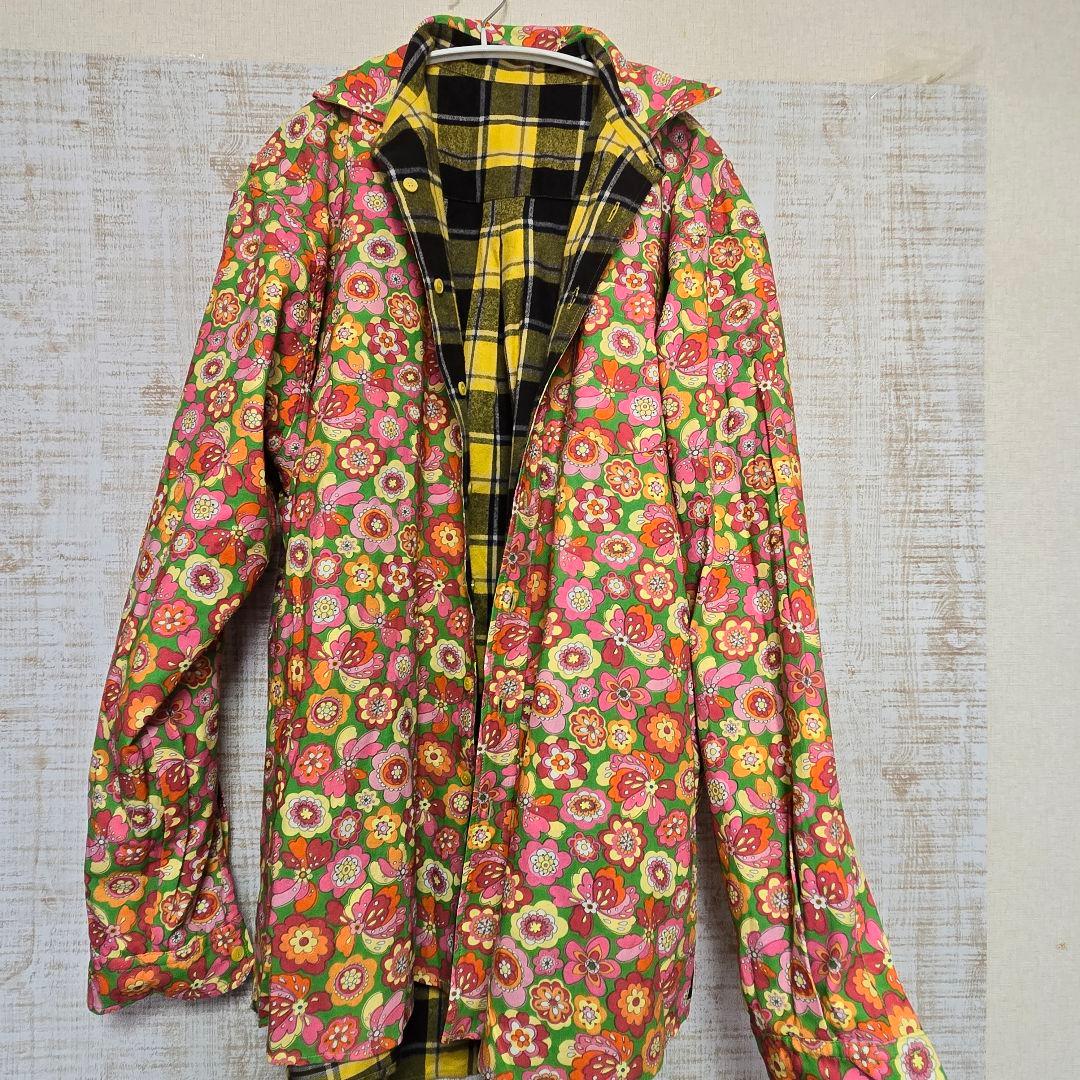 yu13 仲里依紗Eリバーシブル 長袖シャツ イエロー ブラック チェック