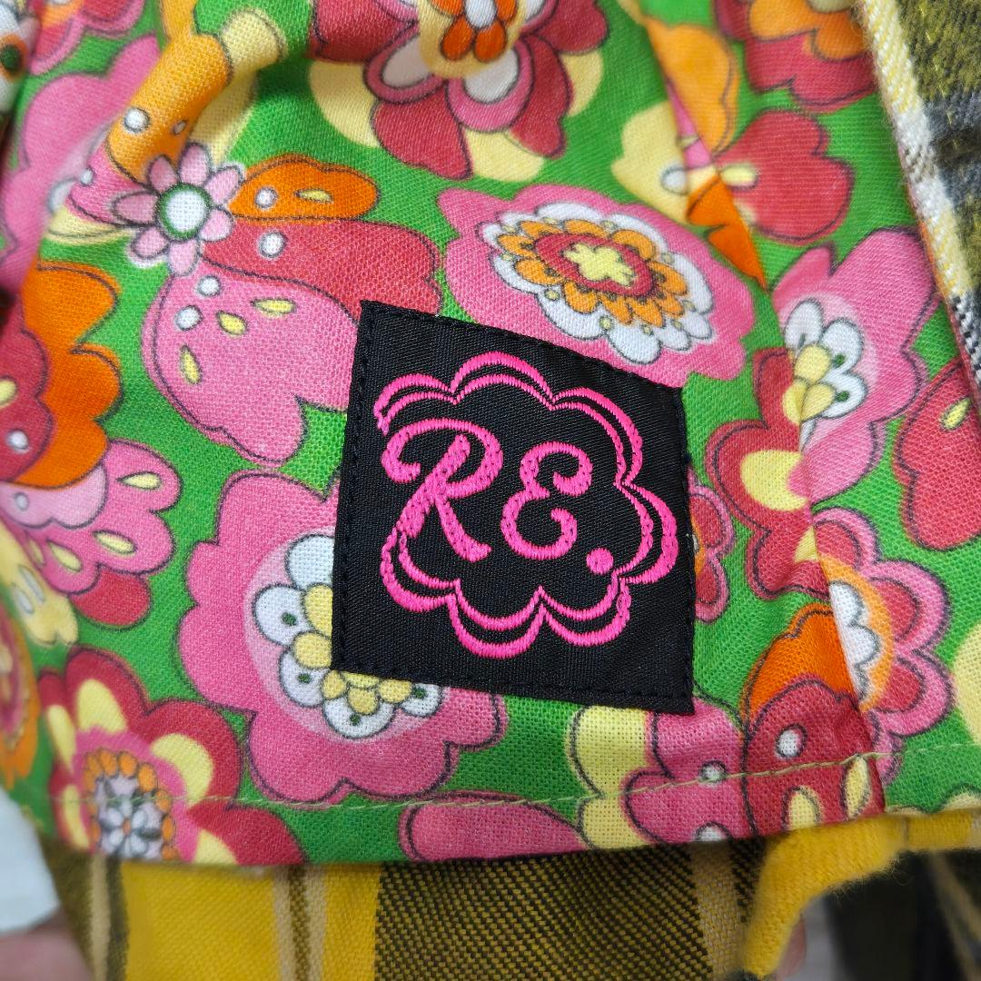 yu13 仲里依紗Eリバーシブル 長袖シャツ イエロー ブラック チェック