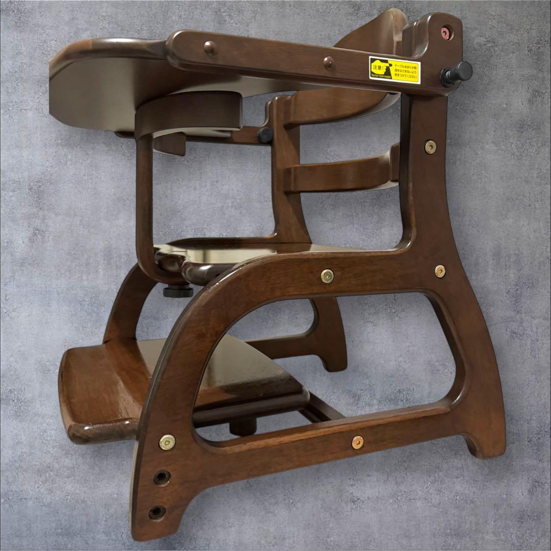 美品✨すくすくローチェアⅡ ダークブラウン ベビー用ローチェア 木製
