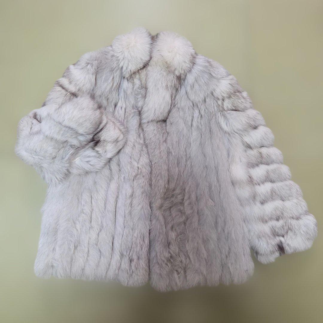 極美品 SAGAFOX ホワイトフォックス ハーフコートサイズ13号 銀サガ