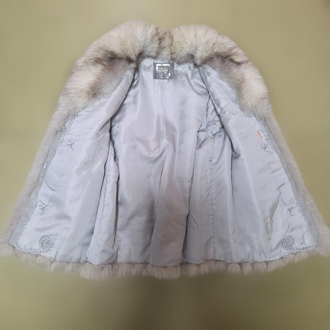 極美品 SAGAFOX ホワイトフォックス ハーフコートサイズ13号 銀サガ