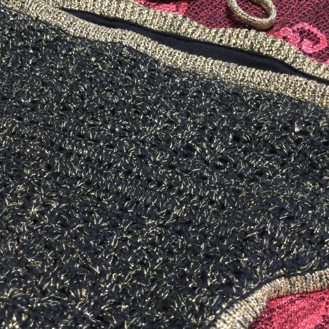 #0309 LB-03 ブラック&ゴールド トライアングル紐ビキニ0106(B)