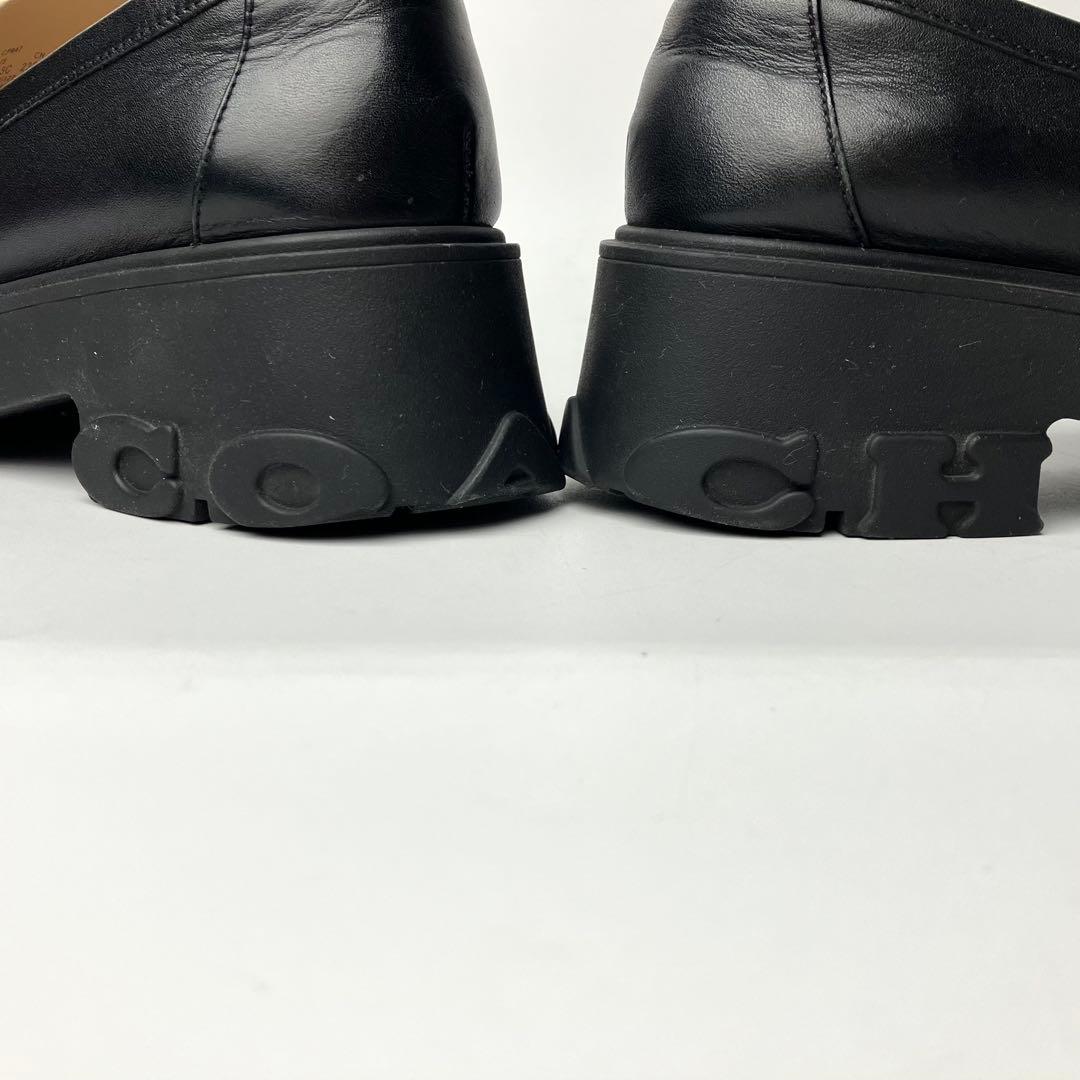 【美品】COACH ルーシー　厚底　レザーローファー　チャンキーヒール　23.5