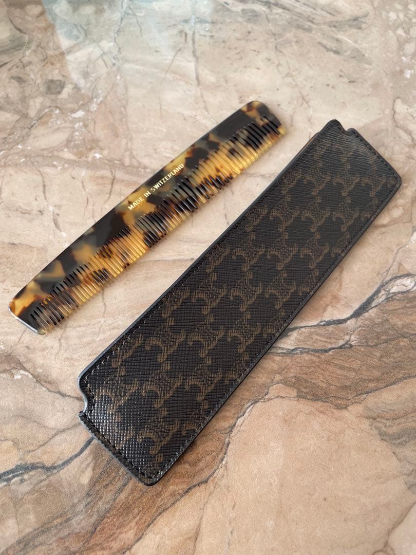 CELINE トータスシェル コーム ケース付き