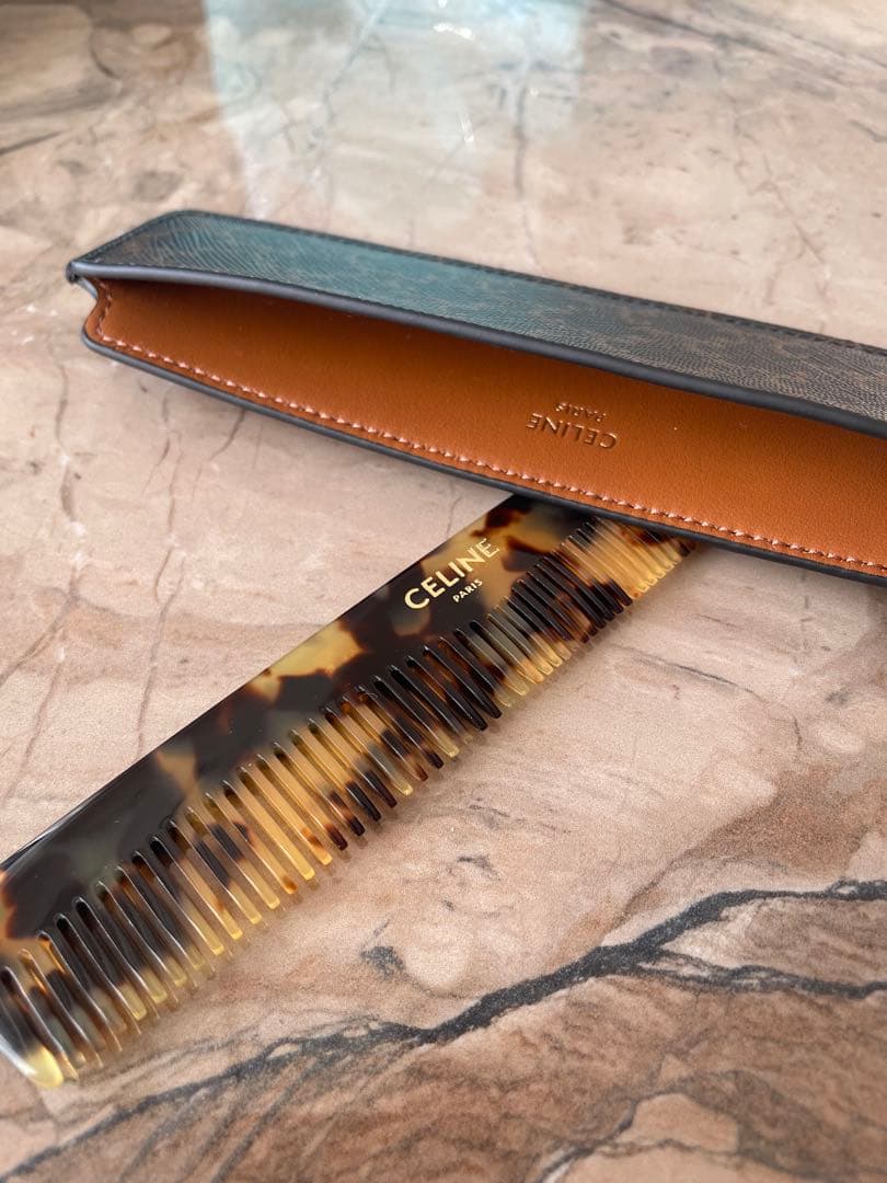 CELINE トータスシェル コーム ケース付き