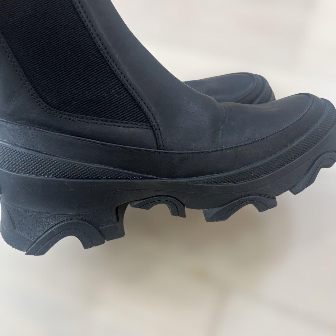 ぺ*こ様 【美品】SOREL ソレル　ブラックレザーサイドゴアブーツ 24cm