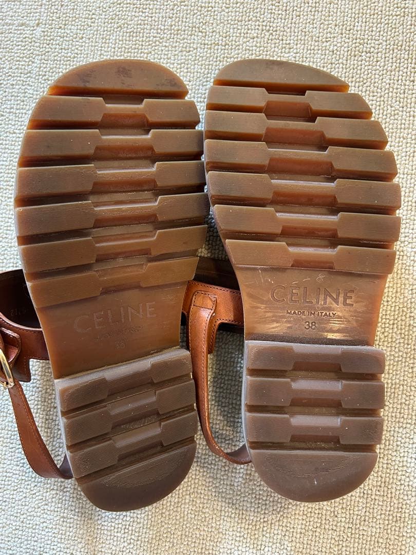 totomini  CELINE ブラウンレザーサンダル