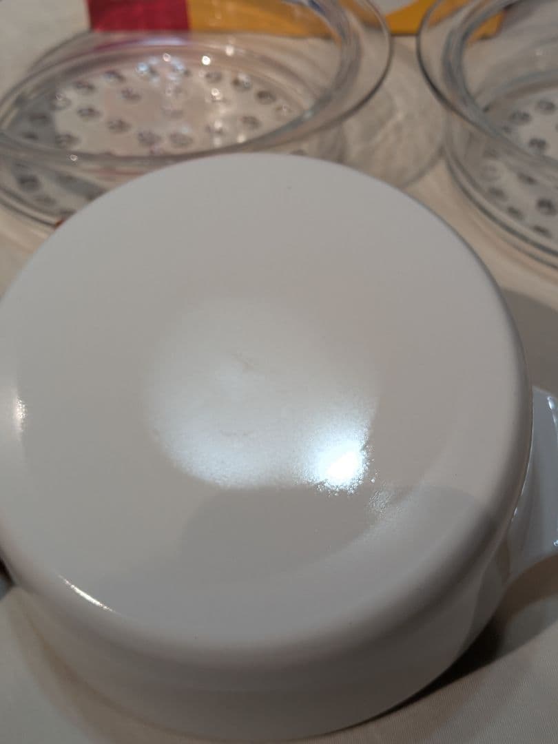 リュミナルク　蒸し器　ガラス　未使用　綺麗　鍋　ホワイト　せいろ　説明書付き