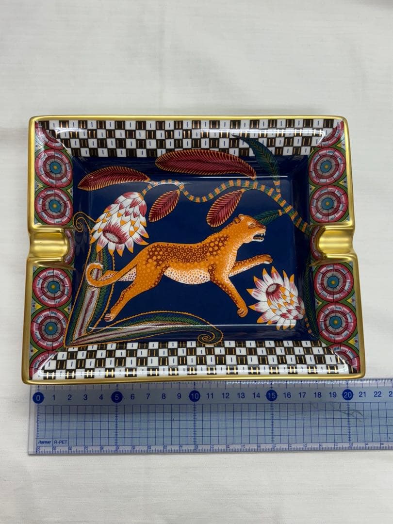 【未使用】HERMES 灰皿　アッシュトレイ　レオパード　豹