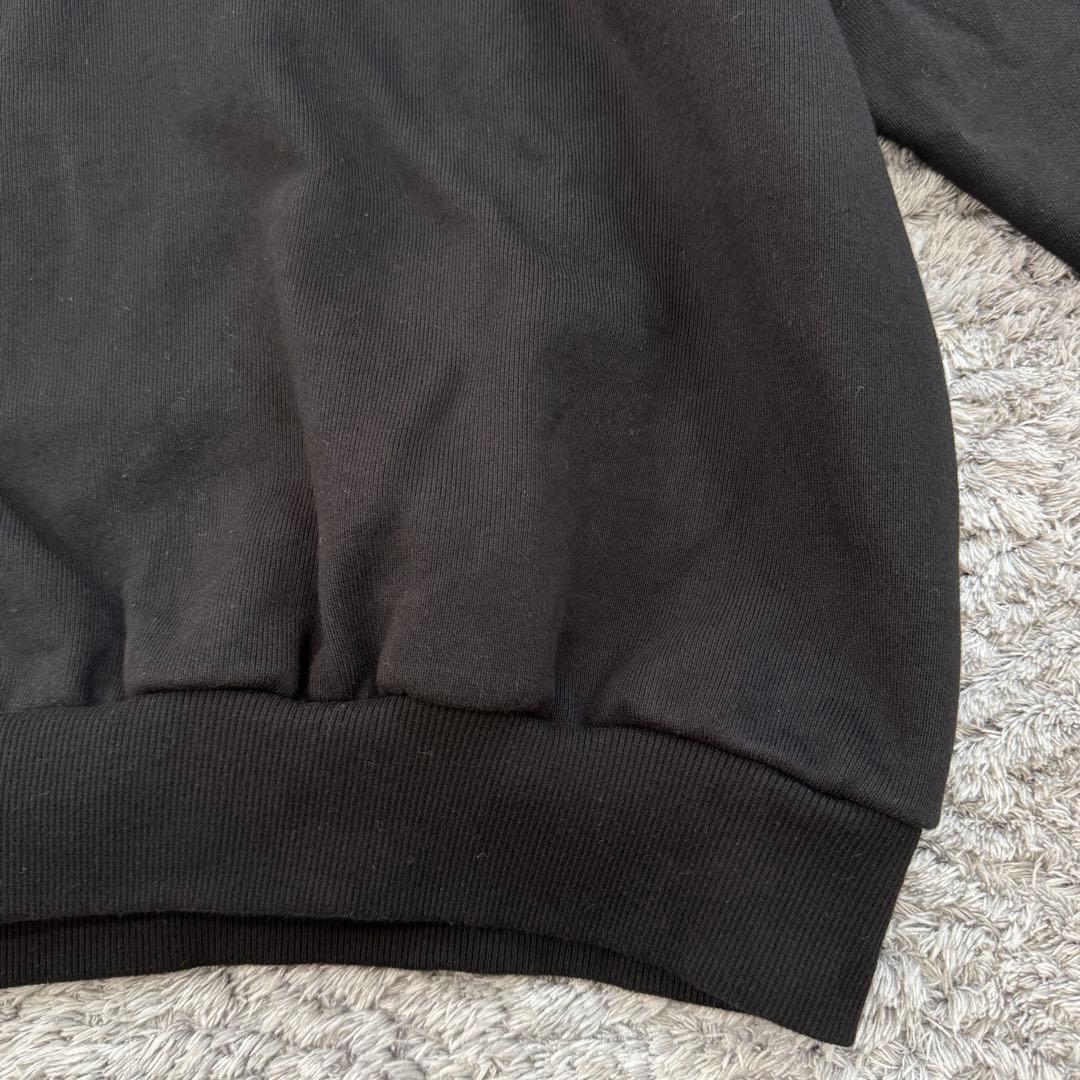 フィールズ【L】黒 長袖スウェット 上杉柊平 ロゴ刺繍 厚手 微ストレッチ 秋冬