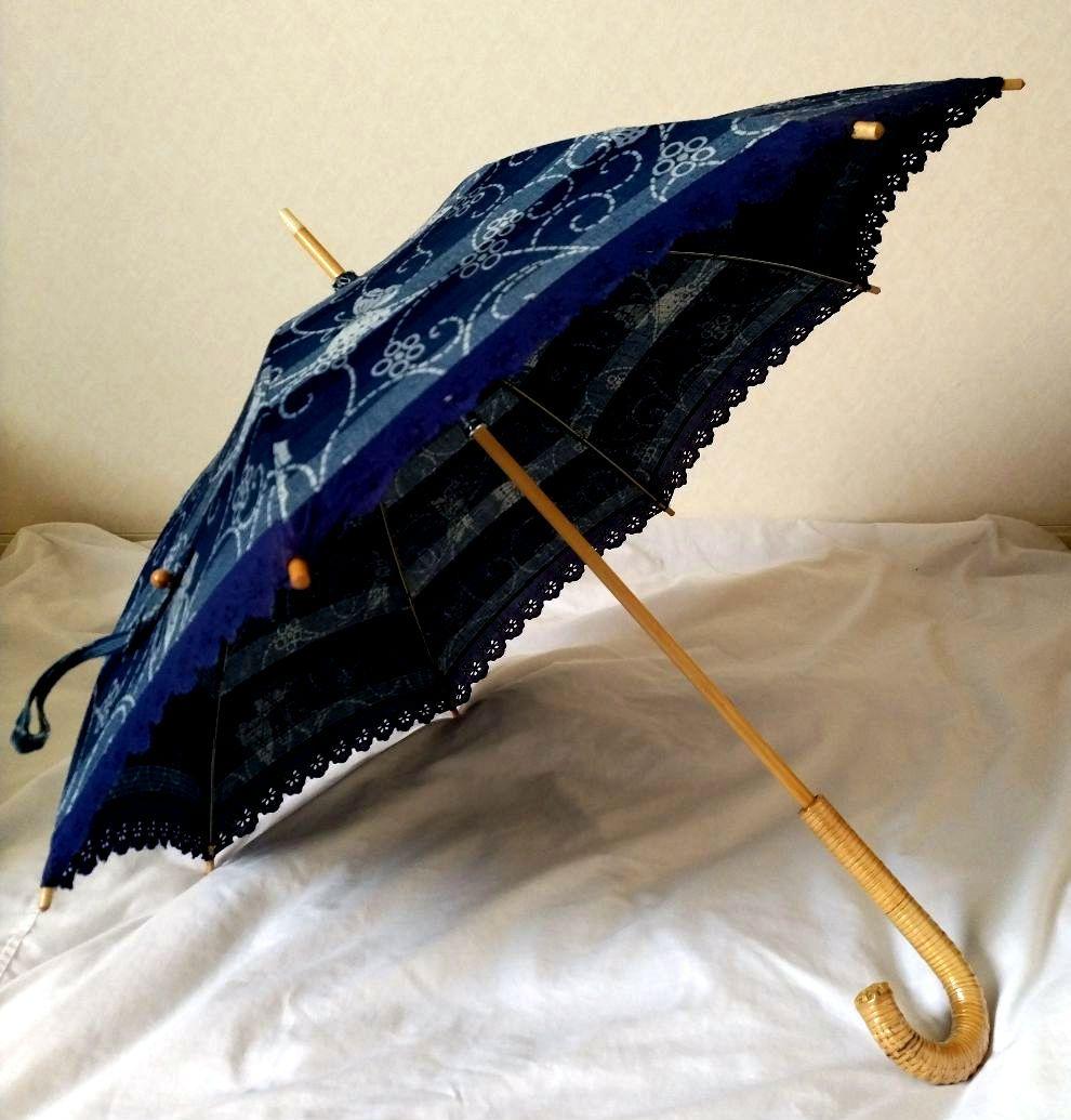 徳島藍染め　日傘