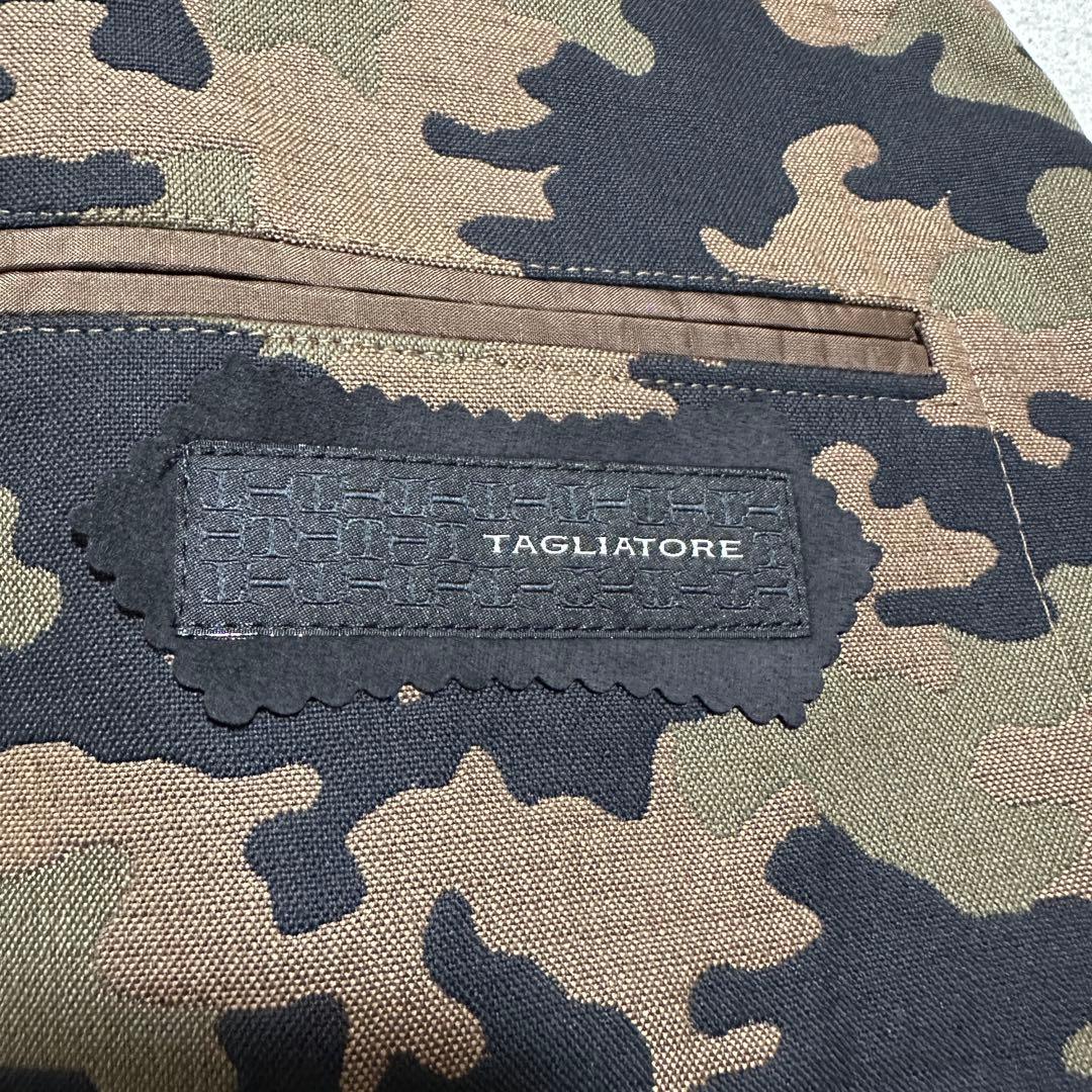 新品・ブートニエール付✨　44(S) 迷彩　タリアトーレ　アンコンジャケット　茶