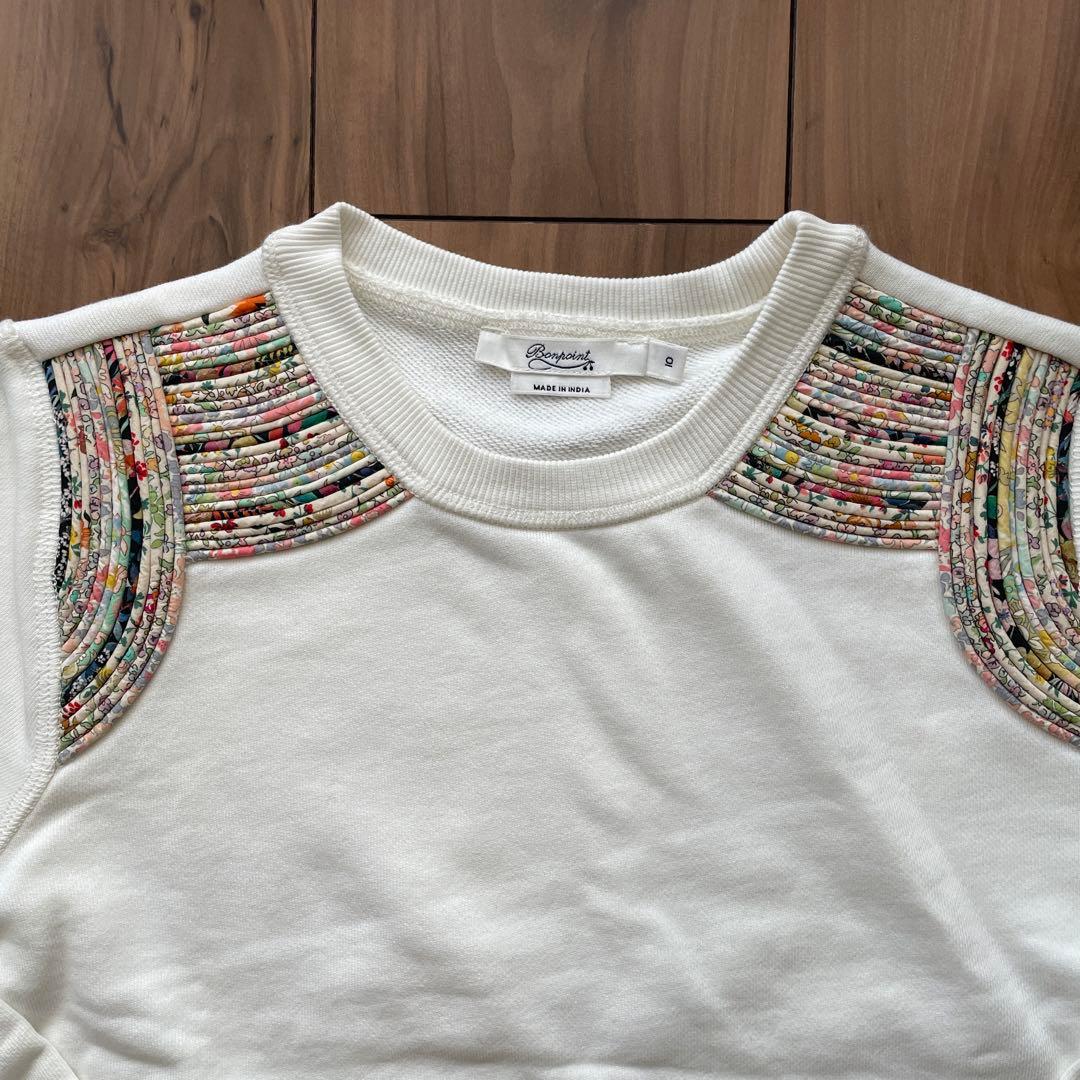 新品未使用　Bonpoint リバティホワイトスウェット 10y