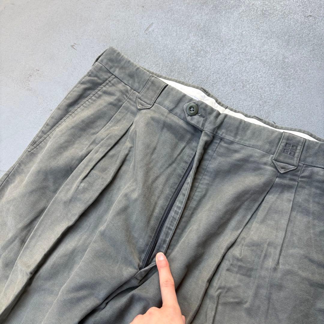 80s Givenchy イタリア製　２タック　スラックス　モールスキン　パンツ