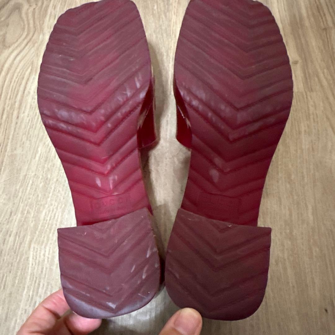 GUCCIラバーサンダル 37 レッド