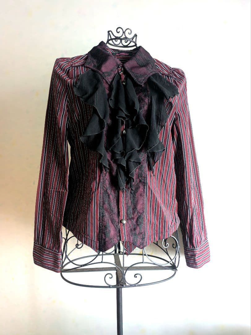 ALGONQUINS ストライプ フリルブラウス