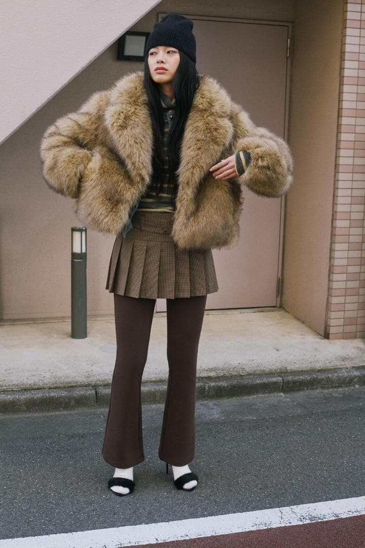 新品‼ ZARA ショートフェイクファーコート ライトベージュ S