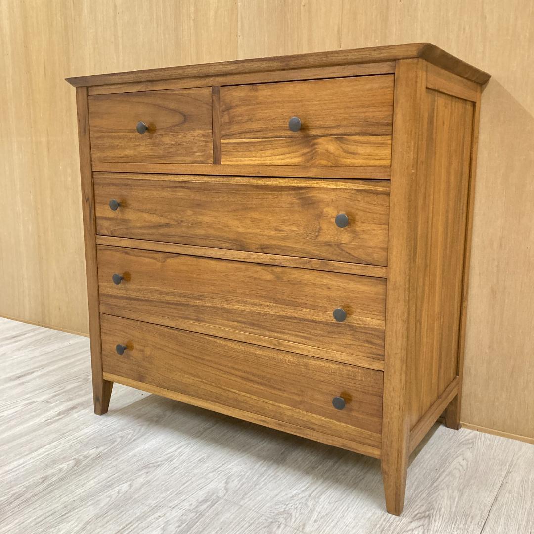 ４段チェスト　チーク　アジアン　無垢　整理箪笥